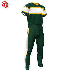Venta al por mayor de ropa deportiva, uniforme de Béisbol Juvenil a la venta con camisa y pantalón de color verde, uniforme de softball de Benefit Enterprises - Product Image 2