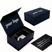 Boîte de rangement rigide pliable sur mesure de luxe, en carton noir, finition mate haut de gamme, boîte cadeau en papier pliable, logo personnalisé magnétique