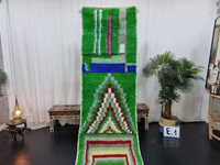 Tapis de couloir en laine noué à la main authentique Tapis de bohème multicolore pour la décoration de la maison et du bureau
