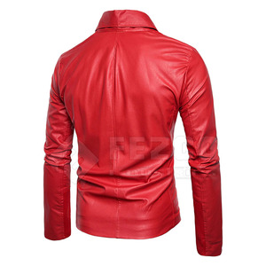 OEM Customizable Breathable Men's Cow Skin Leather <b>Jacket</b> High Quality <b>Waterproof</b> & Windproof Winter Stand Collar Front Logo - Product Image 2