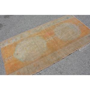 Tapis turc vintage 33X68 pieds classique Orange vert Patchwork Style laine jonc de mer support en Latex pour la maison salon utilisation - Product Image 2