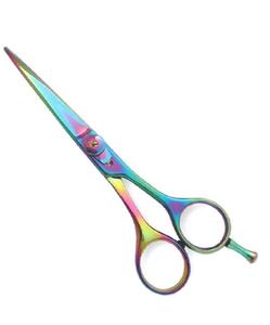 Tijeras de peluquero de acero japonés de gama alta, tijeras de corte de pelo recubiertas de varios colores, tensión ajustable, belleza cómoda para los dedos - Product Image 4