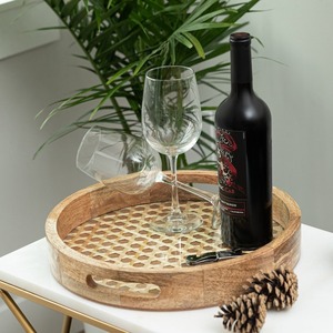 Bulk Handmade Round Wooden <b>Storage</b> <b>Tray</b> Supplier Serving <b>Tray</b> - Product Image 1
