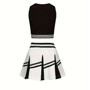 ยูนิฟอร์มเชียร์ลีดเดอร์แบบระเหิดชุดครอปท็อปและกระโปรงสั้นชุดเต้นรำจากชุดกีฬา - Product Image 3