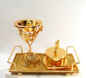 Ensemble de brûleurs d'encens carrés en métal arabe écologiques M R Handicrafts, encens indien, décoration de la maison, hôtel, fête de famille, plateau parfumé - Product Image 2