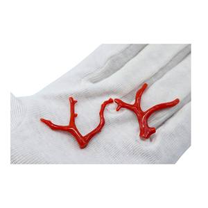 Par de palos de Coral rojo italiano Natural en forma de Coral pulido en bruto Precio de mayorista de calidad rara - Product Image 3