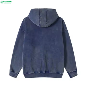 Sudadera con Capucha Unisex Personalizada, Corte Regular, Hombros Caídos, Estilo Vintage, Lavado Ácido, Cierre de Cremallera, Térmica, Gruesa, 100% Poliéster, Transpirable - Product Image 6
