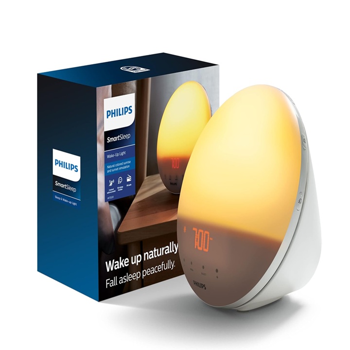 Philips SmartSleep bake-up светлая цветная симуляция восхода и захода солнца с 5 естественными звуками и лампой для чтения Tap Snooze HF3520/60