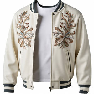 Blousons bombardiers Letterman en chenille pour hommes blousons bombardiers d'hiver décontractés boutonnés en satin universitaire pour hommes - Product Image 5