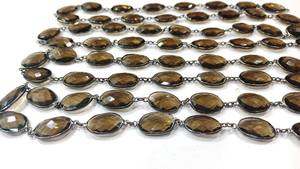 โซ่เชื่อมต่อ bezal แบบ briolette ขนาด12ถึง15มม. ทำเครื่องประดับแบบต่อเท้าฟรีควอทซ์ควันธรรมชาติ - Product Image 3