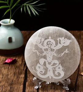 Plaque de Recharge en Sélénite, Pierre Précieuse Sculptée de Forme Libre, Feng Shui, 4-7 Pouces - Product Image 3