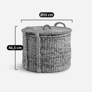 <b>Large</b> round water hyacinth <b>basket</b> with a sturdy handle Handmade <b>Storage</b> <b>Basket</b> Wholesale eco-friendly Made in Vietnam - Product Image 2