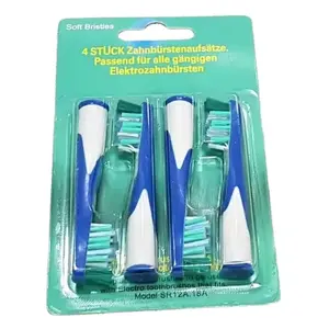 Toothbrush Heads Set; 4 Pieces; Compatible with Sonic SR12A.18A