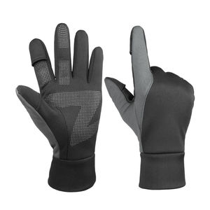 Guantes de silicona impermeables con estampado de pantalla táctil antideslizantes personalizados de alta calidad, guantes de ciclismo antideslizantes cálidos con forro polar para invierno - Product Image 6