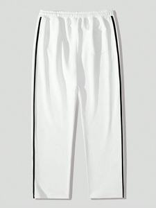 Wholesale OEM Service Men's Winter Casual Sweatpants-Eco-Friendly 100% Cotton Canvas Fleece Thickness <b>Elastic</b> Waist <b>Lace</b>-Up - Product Image 4