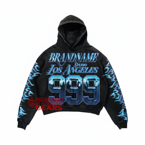 Sweat à capuche zippé en strass avec logo noir uni personnalisé Sweat à capuche zippé noir avec logo personnalisé en strass, Streetwear 500gsm du fabricant OEM - Product Image 4