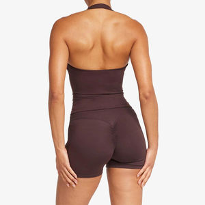 Mujeres transpirable elástico sin mangas rendimiento atlético correr entrenamiento largo Jersey estilo elegante Halter camiseta sin mangas nuevo diseño gimnasio - Product Image 6