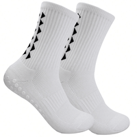 Chaussettes de sport pour hommes, personnalisées avec logo, antidérapantes, antibactériennes, épaisses, pour le football, avec grip