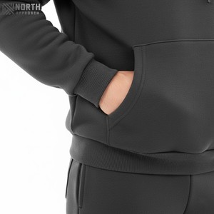 Meilleure vente Ensemble sweat-shirt et pantalon de sport pour homme, hiver, uni, style vintage, teinture unie, 100% coton, léger, respirant - Product Image 6