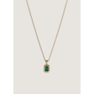 Lyra <b>Emerald</b> Cut <b>Pendant</b> with Ruby Rhodium Plated White Gold & Rose Gold Bezel Set Religious Charm - Product Image 4