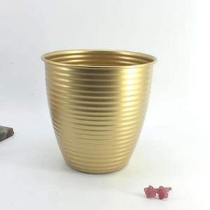 Jarrón de mesa con acabado brillante, Decoración de mesa pulida de Metal dorado, decoración Art Deco para el hogar para sala de estar, jarrón de Metal - Product Image 1