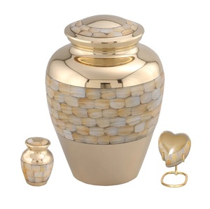 Vente fraîche urne funéraire en aluminium en métal avec Meenakari Design conteneur pleine grandeur pour cendres funéraires forme de taille personnalisée - Product Image 2