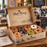 Boîte d'emballage personnalisée pour beignets AT PACK avec logo imprimé pour boulangerie, café, vente à emporter, pâtisserie, emballage cadeau alimentaire, vente en gros
