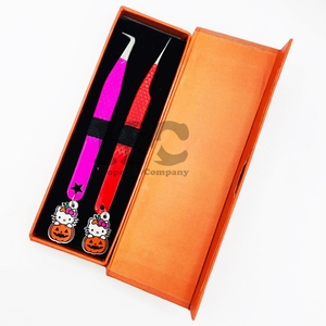 แหนบต่อขนตาปลอมฮาโลวีนแบบมืออาชีพทำจากสเตนเลสสีชมพูใช้อย่างยั่งยืน - Product Image 6