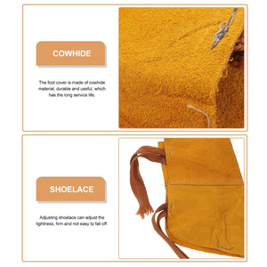 Botas de seguridad de soldadura ignífugas Cubiertas de zapatos de cuero resistentes al calor y chispas para ropa de trabajo industrial Cubierta de zapatos - Product Image 6