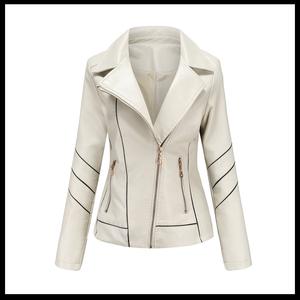 Veste en cuir matelassée en peau de mouton élégante pour femmes, design de motard authentique, coupe ajustée, poches zippées, imperméable, écologique, intemporelle - Product Image 6