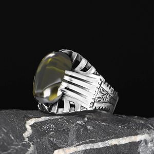 Anillo de Hombre Azuris de Plata de Ley 925 Hecho en Turquía, Estilo Otomano, Modelo de Piedra Natural VALKH1975 - Product Image 2