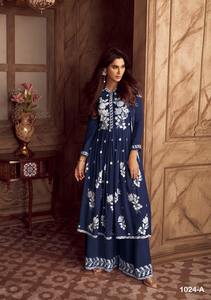 Nouvelle Collection de vêtements de Festival pour femmes, Georgette Salwar Kameez Sharara avec longue tenue de Festival dupata épicée - Product Image 4