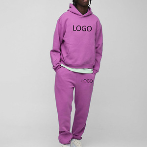 High Quality Custom Logo Blank Jogger Flare Sweatpants Cropped Pullover Plain <b>Sweat</b> Suit Mens Two Piece Hoodie Sets Tracksuit - Product Image 5
