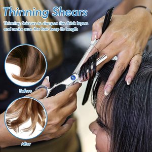 Juego de tijeras de corte de pelo personalizadas al por mayor, tijeras de adelgazamiento para salón, tijeras de peluquería - Product Image 6
