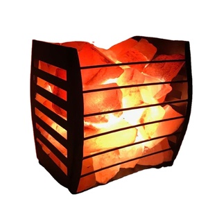 Best Quality Himalayan Pink Rock Salt Chunks Polished Iron Basket Lamp for Home Decoration - Product Image 6