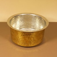 Ensemble de Patila en laiton martelé indien traditionnel Pot à lait Bhaguna Pots de vente chaude Casseroles Patila en laiton, Pot,Bhagona,Tope 1L/2L/3L/4L/5L