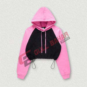 เสื้อฮู้ดครอปผู้หญิงรุ่นใหม่ 25/26 สำหรับฤดูหนาว ปรับแต่งได้ ปักโลโก้ด้านหน้า ผ้าโพลีเอสเตอร์/คอตตอนคุณภาพสูง ระบายอากาศได้ดี - Product Image 5