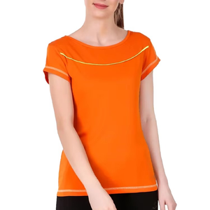 T-shirt noir régulier à manches courtes pour femmes, col rond, meilleur vêtement pour femmes, respirant, doux et confortable, couleur personnalisée - Product Image 6