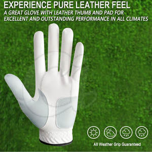 Gants de golf en cuir de mouton véritable pour mains gauches et droites, antidérapants, avec sangle de poignet réglable, légers, design personnalisable - Product Image 4