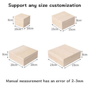 Cajas de almacenamiento de joyería y regalo de madera cuadradas clásicas de gama alta, diseño desmontable para negocios y organización de arte, madera tallada - Product Image 4