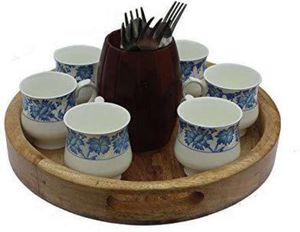 Bandeja de Chocolate de Madera de Mango, Bandeja Decorativa de Catering Natural para Uso Doméstico, BMS Enterprises Art Style Farmhouse - Product Image 1