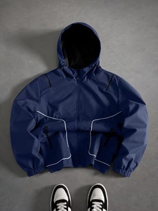New Arrival Men's Waterproof <b>Zip</b>-<b>Up</b> Windbreaker <b>Jacket</b> PU Coated Zipper Closure High Quality with Inner Mesh Lining Colour - Product Image 2