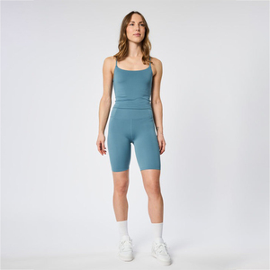 High Quality Custom Solid High Waist Yoga Shorts for Women with Four-Way Stretch Spandex/Nylon <b>Fabric</b> Best Selling Active Wear - Product Image 2