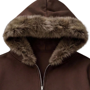 Winter Men's Hooded <b>Zip</b>-<b>Up</b> <b>Jacket</b> Fleece-Lined Washed Casual Streetwear Kangaroo Pockets Ribbed Cuffs Windproof Quick Dry - Product Image 3