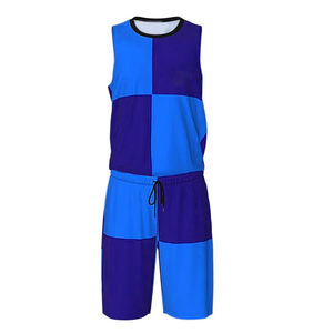 Tissu en polyester de qualité supérieure Les hommes portent des ensembles d'uniformes de basket-ball Ensembles de vêtements de basket-ball respirants pour adultes - Product Image 1
