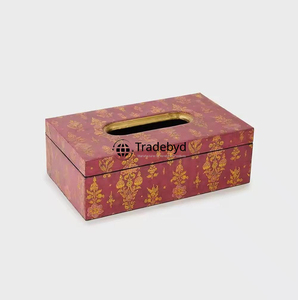 กล่องใส่กระดาษทิชชูและที่วางกระดาษทิชชูทรงสี่เหลี่ยม งานฝีมือคุณภาพพรีเมียมจาก Tradebyd พิมพ์ลายเคลือบอีนาเมล ผลิตจากไม้ เป็นมิตรกับสิ่งแวดล้อม หรูหรา เหมาะสำหรับเทศกาลวันขอบคุณพระเจ้า - Product Image 2