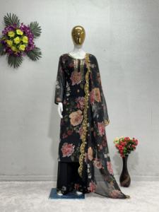 Salwar Kameez Pakistaní de Georgette Pesada para Mujer con Estampado Digital y Bordado de 5mm para Fiestas y Festivales - Product Image 4