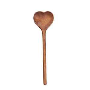 Ensemble de 2 spatules en bois, ustensiles de cuisine, manche long, robuste, lavable au lave-vaisselle, fabriqué à la main en Inde - Product Image 5