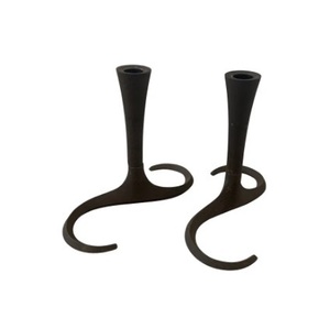 New Fashionable Set of Two <b>Black</b> Metal <b>Candle</b> Stand Home Decorative Wedding Living Room Side Piece <b>Black</b> Metal <b>Candle</b> Stand - Product Image 1