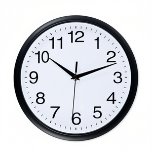 Black 25.5x4cm Wall <b>Clock</b> 68203 - Product Image 2